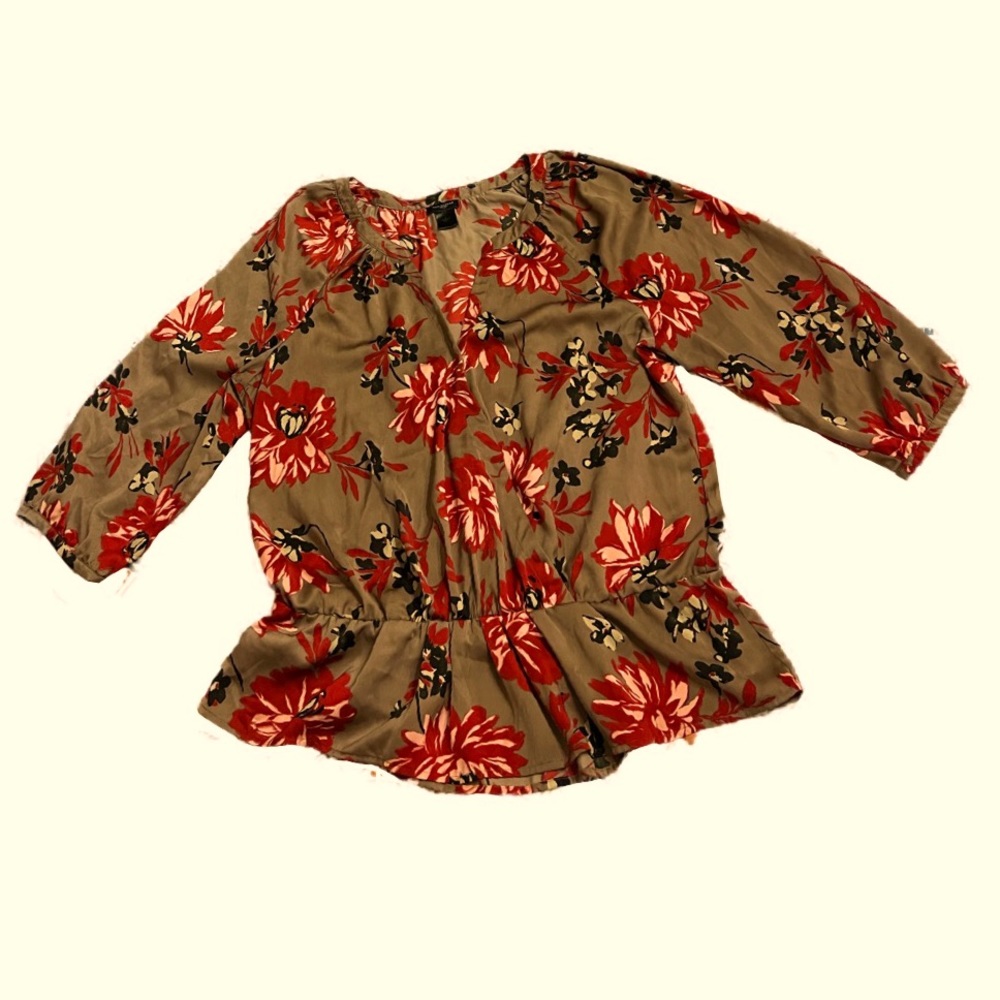 ANN TAYLOR Peplum Blouse Large